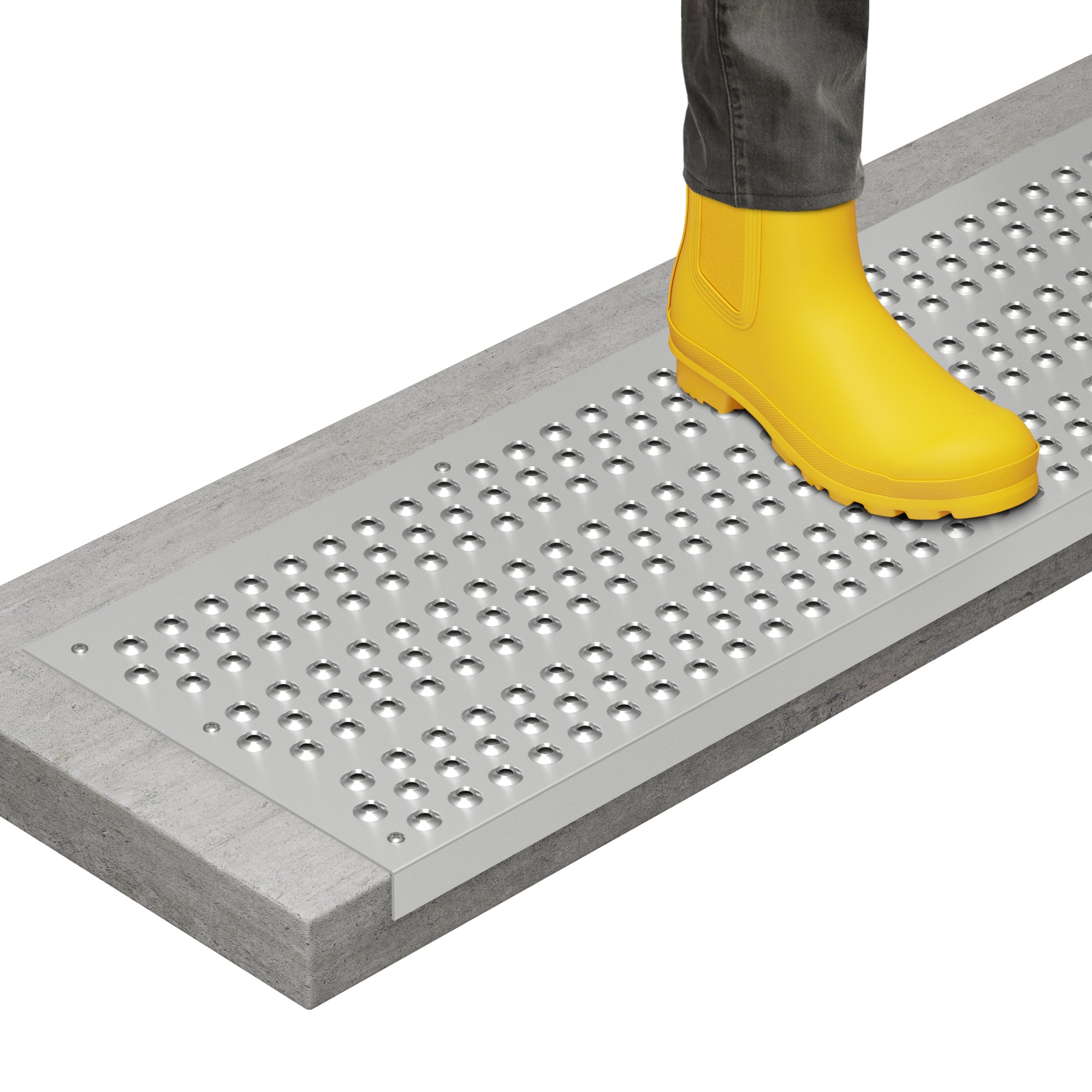 STEADY-STEP Anti-Slip Stair Tread Cover for Outdoor Stairs - Durable Aluminum