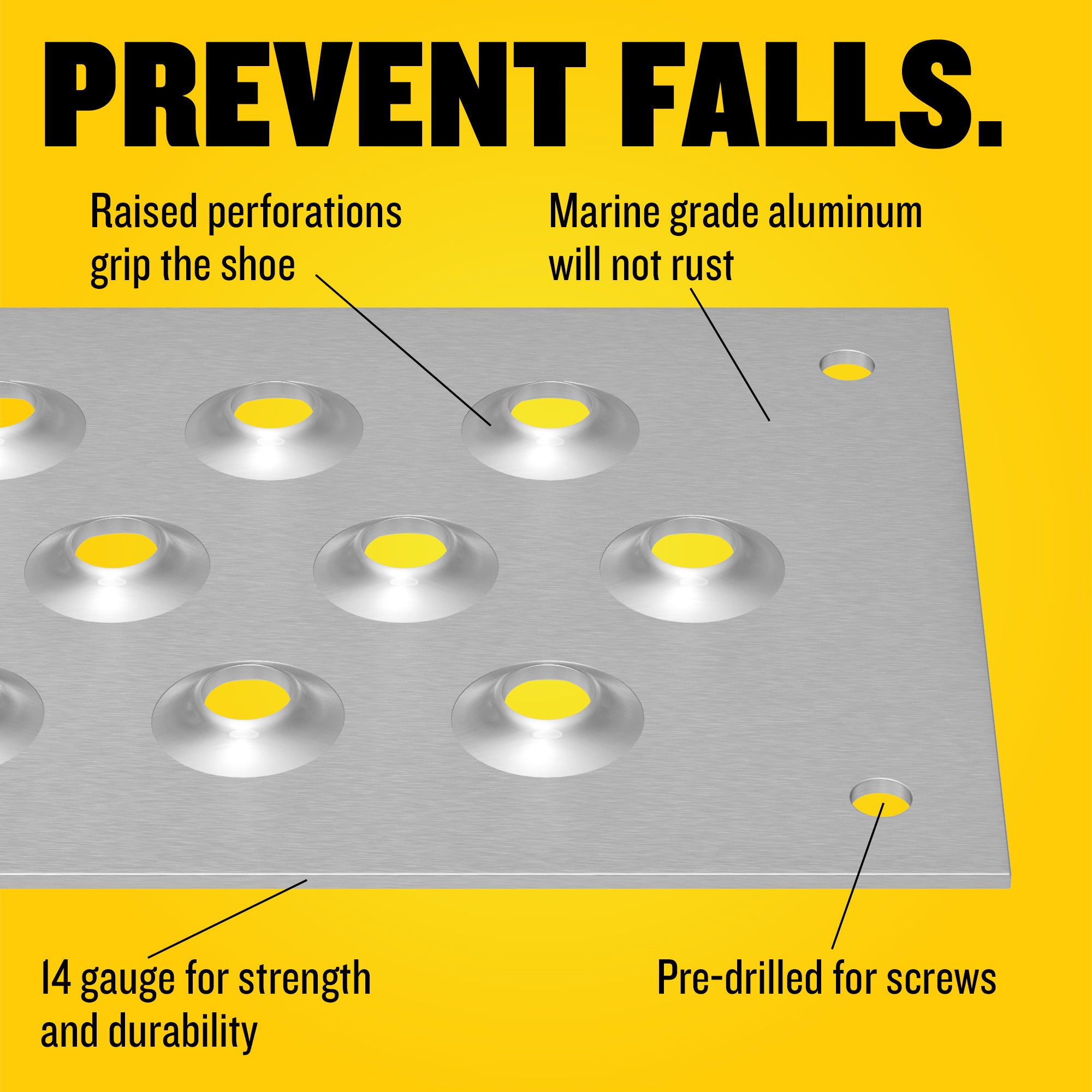 STEADY-STEP Anti-Slip Stair Strip for Outdoor Stairs - Durable Aluminum