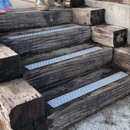 STEADY-STEP Anti-Slip Stair Strip for Outdoor Stairs - Durable Aluminum