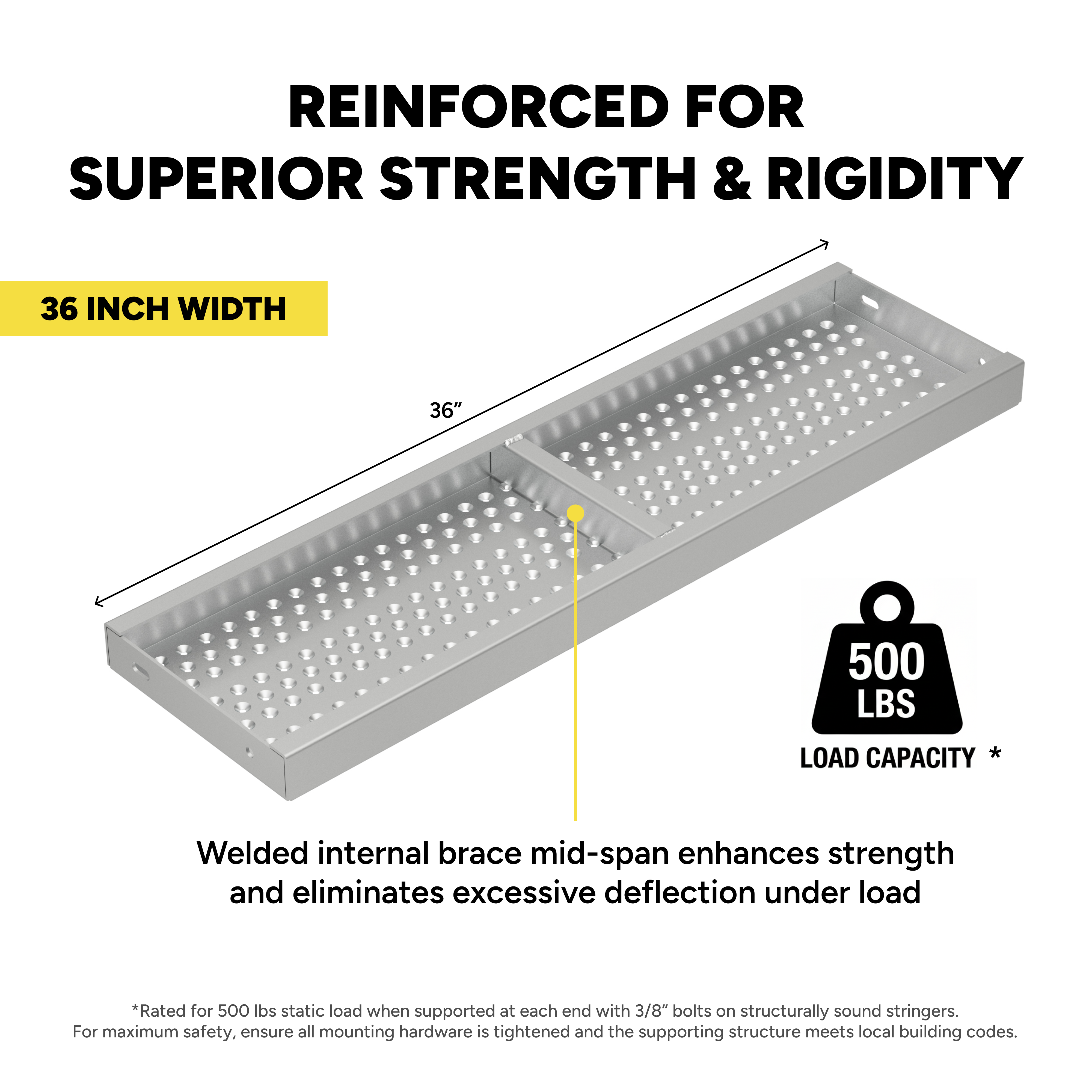 STEADY-STEP Anti-Slip Stair Tread - Heavy Duty Aluminum Construction