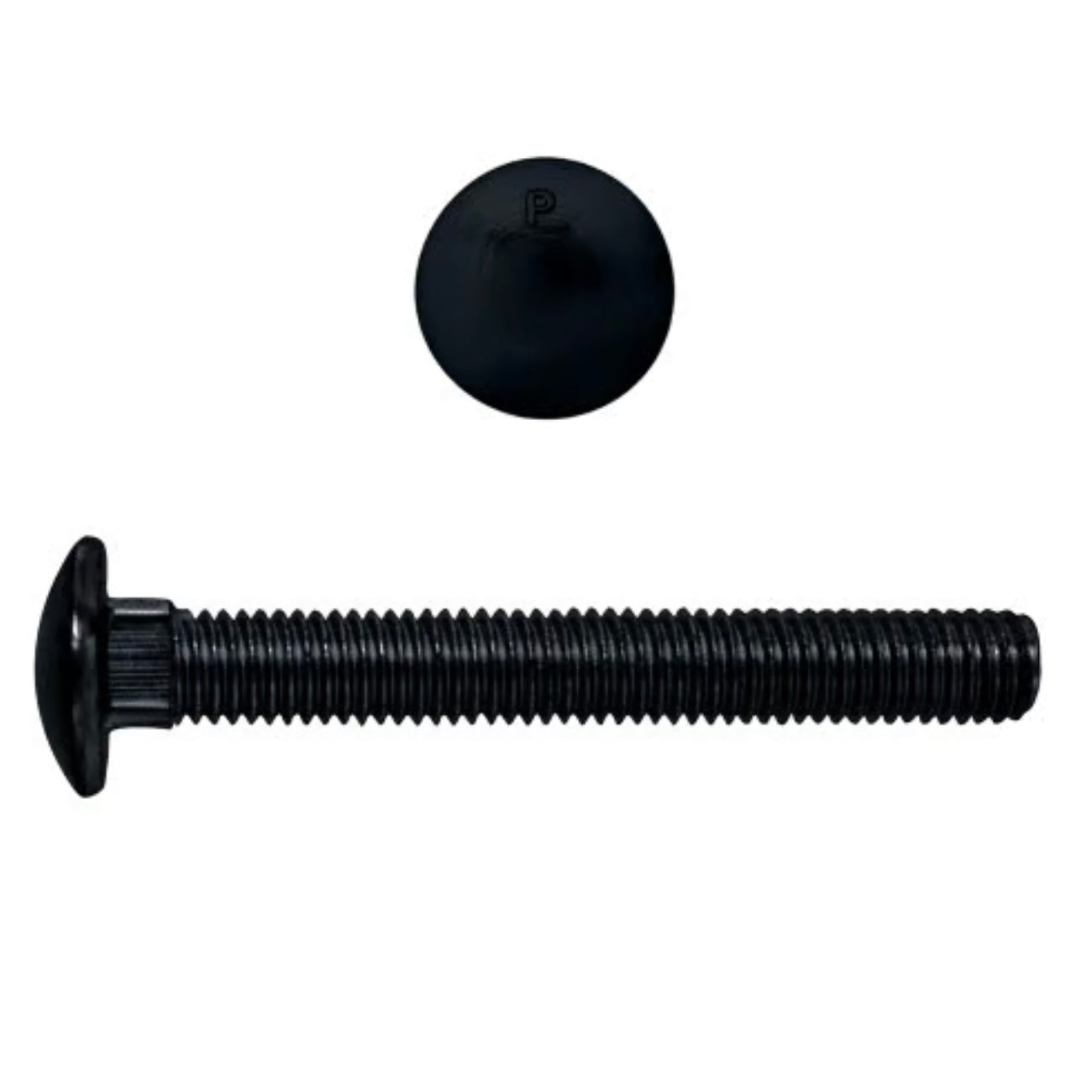 Black Carriage Bolts for Anti-Slip Stair Tread, 3/8” x 3” with Flat Washer, Lock Washer & Hex Nut
