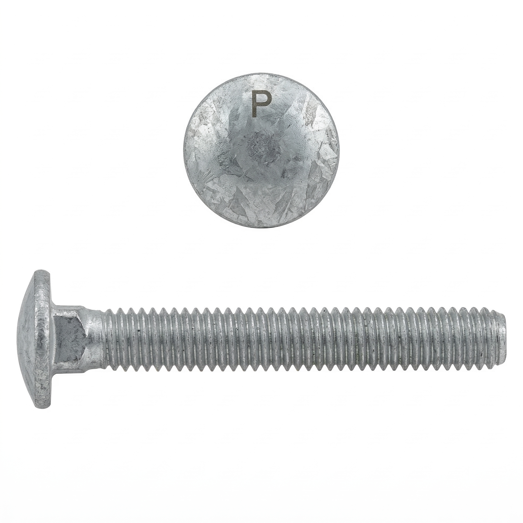 Galvanized Carriage Bolt for Anti-Slip Stair Tread, 3/8” x 2-1/2” with Flat Washer, Lock Washer & Hex Nut