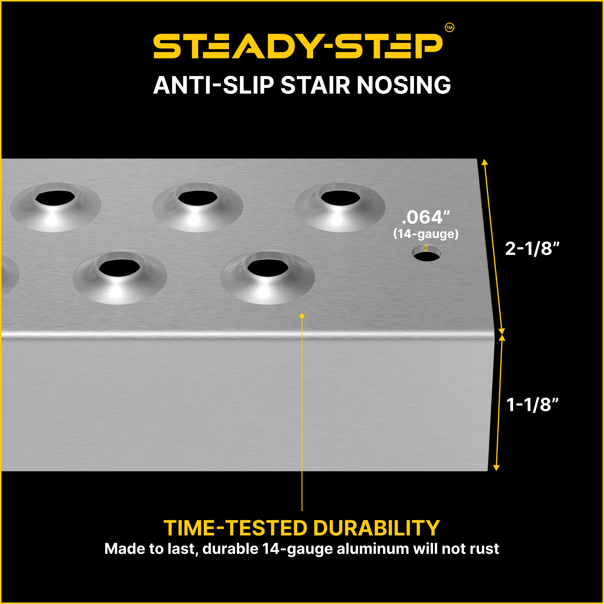 Anti-Slip Stair Nosing for Outdoor Stairs - Durable Aluminum