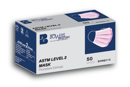 Procedure Earloop Mask ASTM Level 2 - 50 pcs, Pink