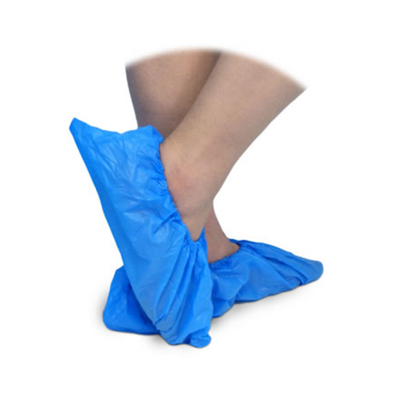 AMG Medical Plastic Shoe Covers - 250 pcs, Blue, One-Size