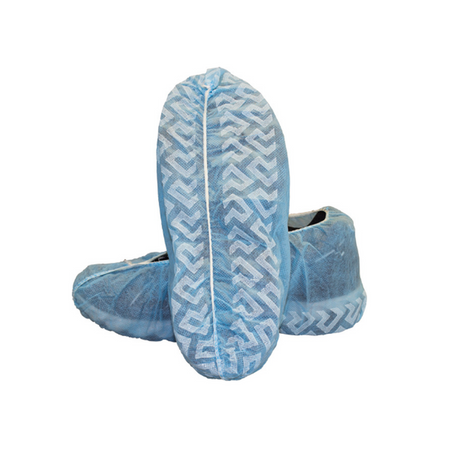 Disposable Non-Skid Shoe Covers - 100 pcs, Blue, One-Size